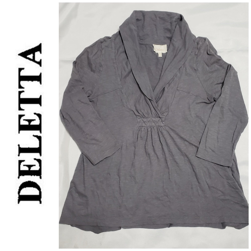 Anthropologie Deletta Gray Top (Medium)